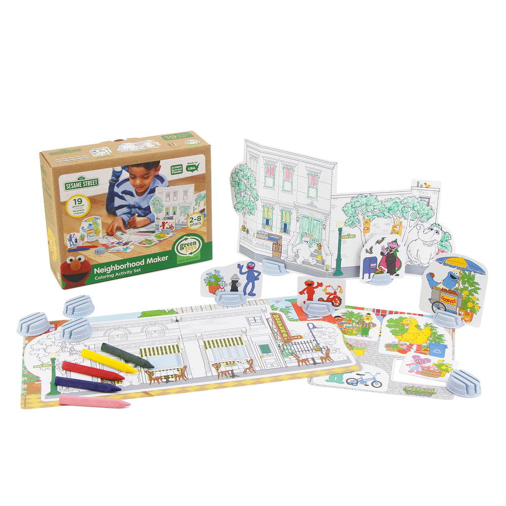 Green Toys Neighborhood Maker Coloring Activity Set – Nuts For Candy & Toys