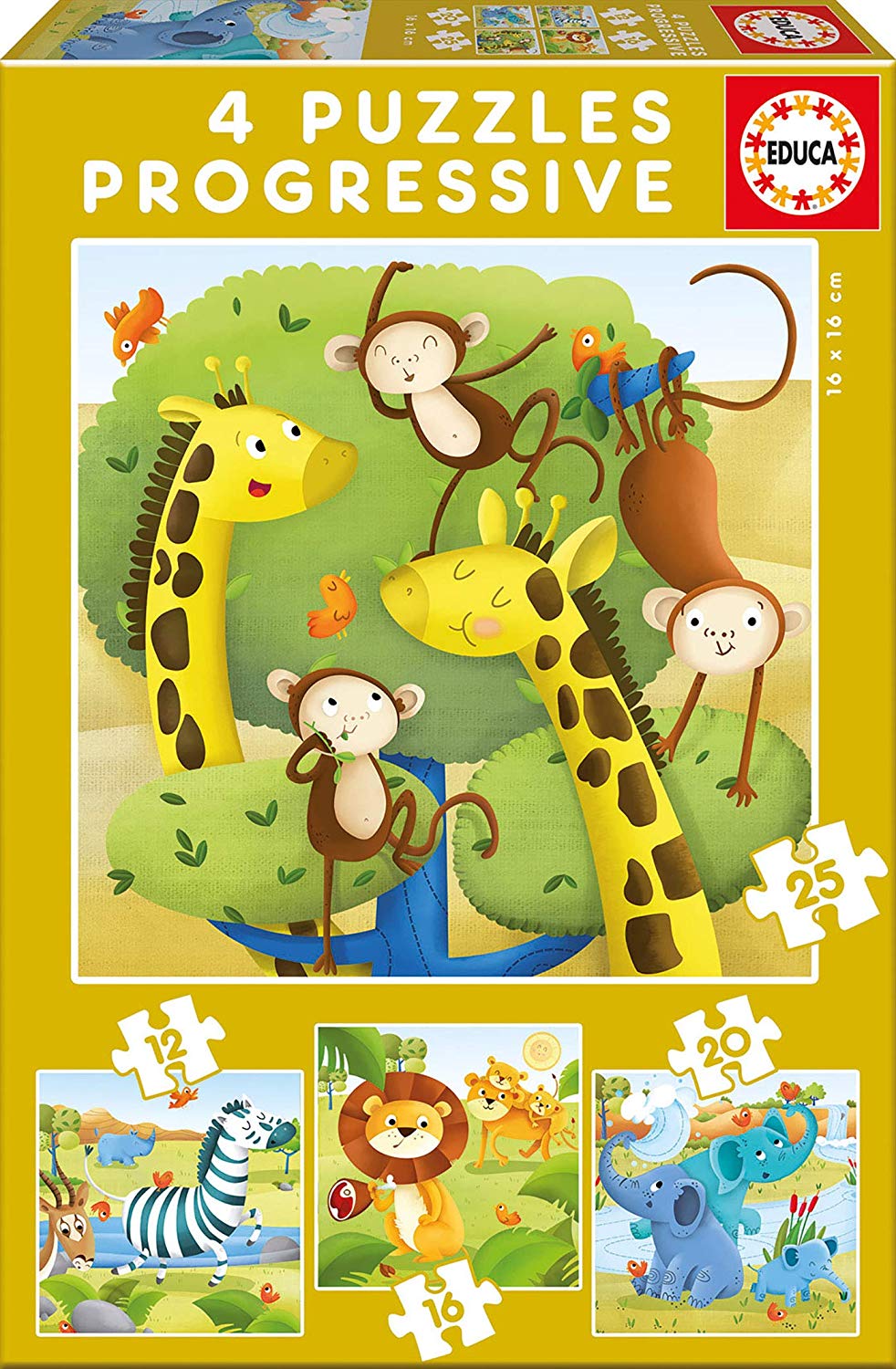 Educa 4 Puzzles Progressive – Nuts For Candy & Toys