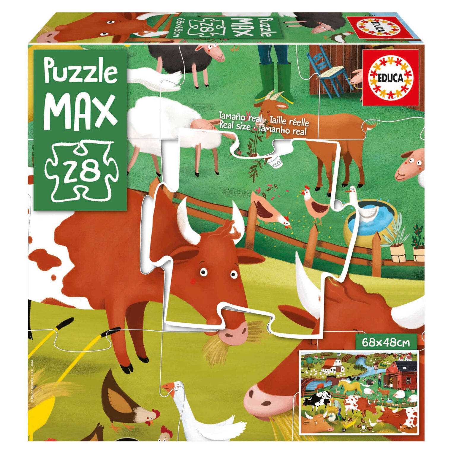 Educa Puzzle MAX- 28 The Farm Puzzle Max – Nuts For Candy & Toys