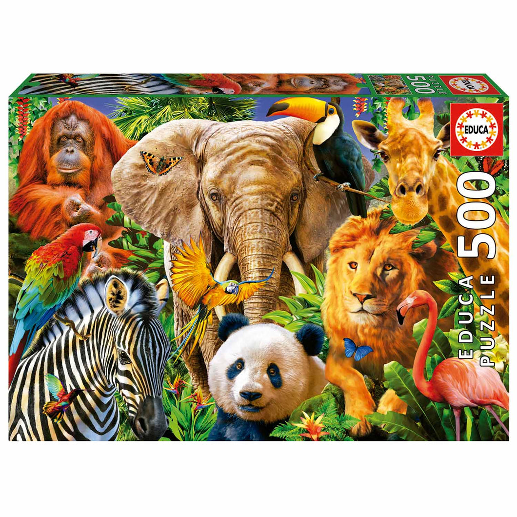 Educa 500 Piece Puzzle- Wild Animal Collage