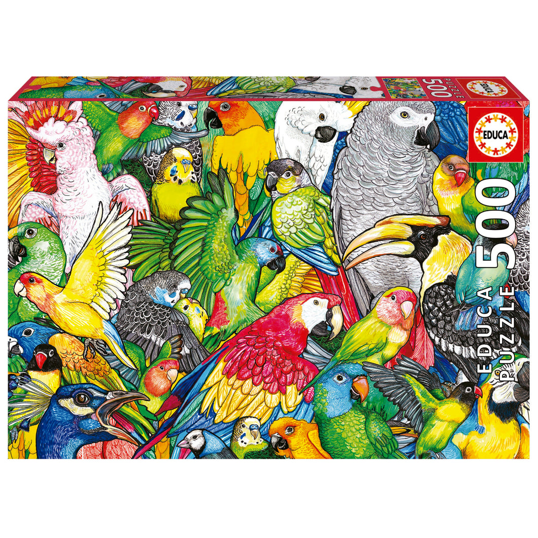 Educa 500 Piece Puzzle- Parrots