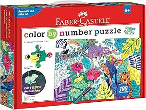Faber-Castell- Color By Number Puzzle-Jungle Animals