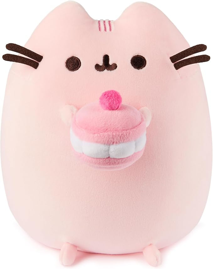 GUND Pusheen Cherry Macaron Squisheen Plush, Squishy Toy
