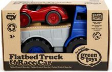 Load image into Gallery viewer, Green Toys Flatbed Truck &amp; Race Car
