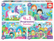Load image into Gallery viewer, Educa 4 In 1 Progressive Puzzles- Fantasy Friends
