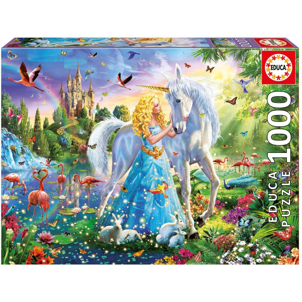 Educa  1000 Piece Puzzle-  Princess and Unicorn
