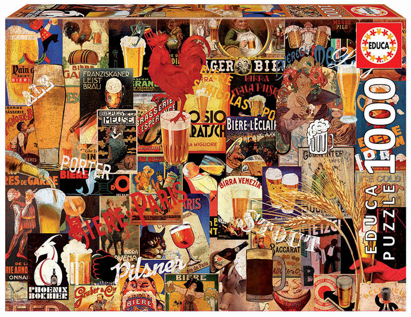 Educa 1000 Piece Puzzle- VINTAGE BEER COLLAGE