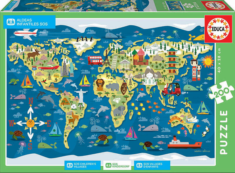 Educa World Map Puzzle - 200 Pieces