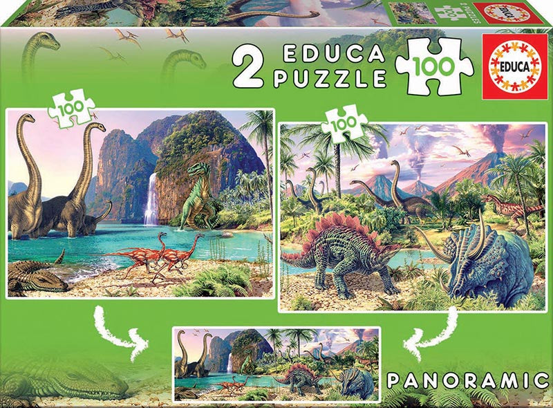 Educa 2 x 100 Piece Puzzle- Dino World