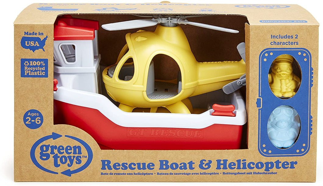 Green Toys- Rescue Boat & Helicopter