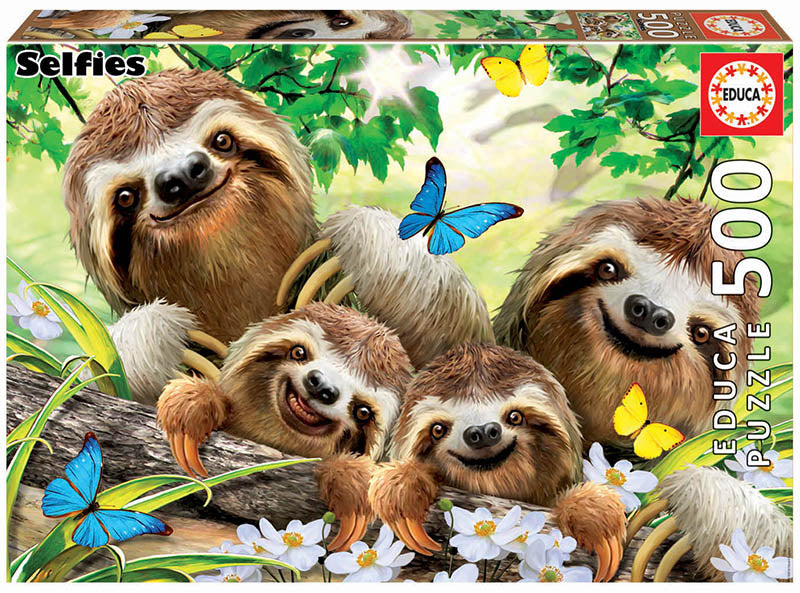 Educa 500 Piece Puzzle-  SLOTH FAMILY SELFIE