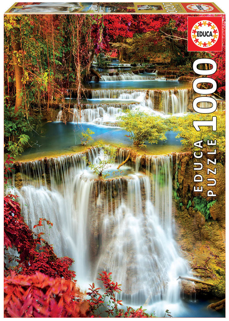Educa  1000 Piece Puzzle-  WATERFALL IN DEEP FOREST