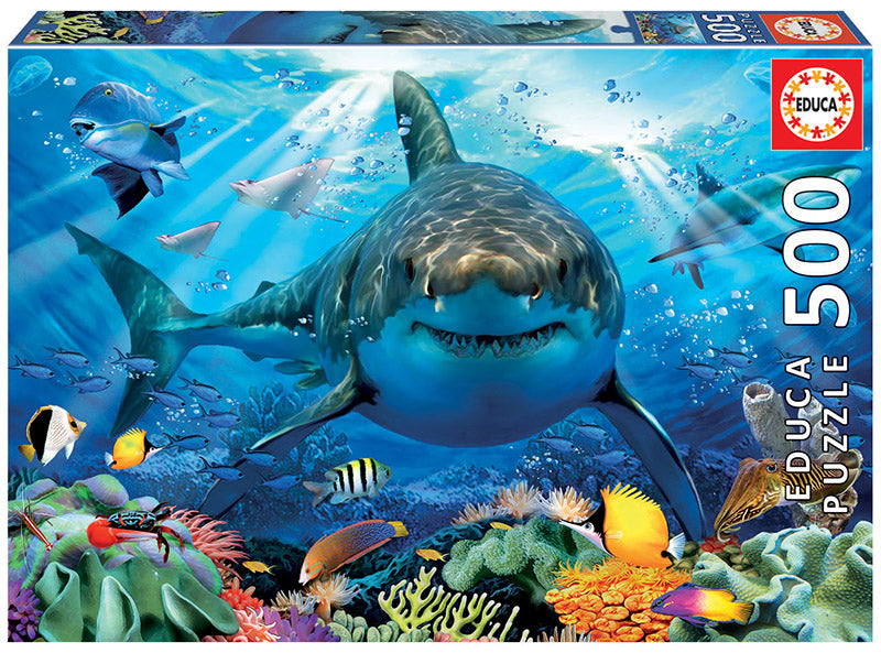 Educa 500 Piece Puzzle-   GREAT WHITE SHARK