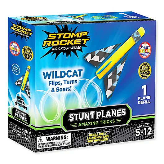 Stomp Rocket Stunt Planes Refill- 1 Stunt Wildcat  Plane Refill