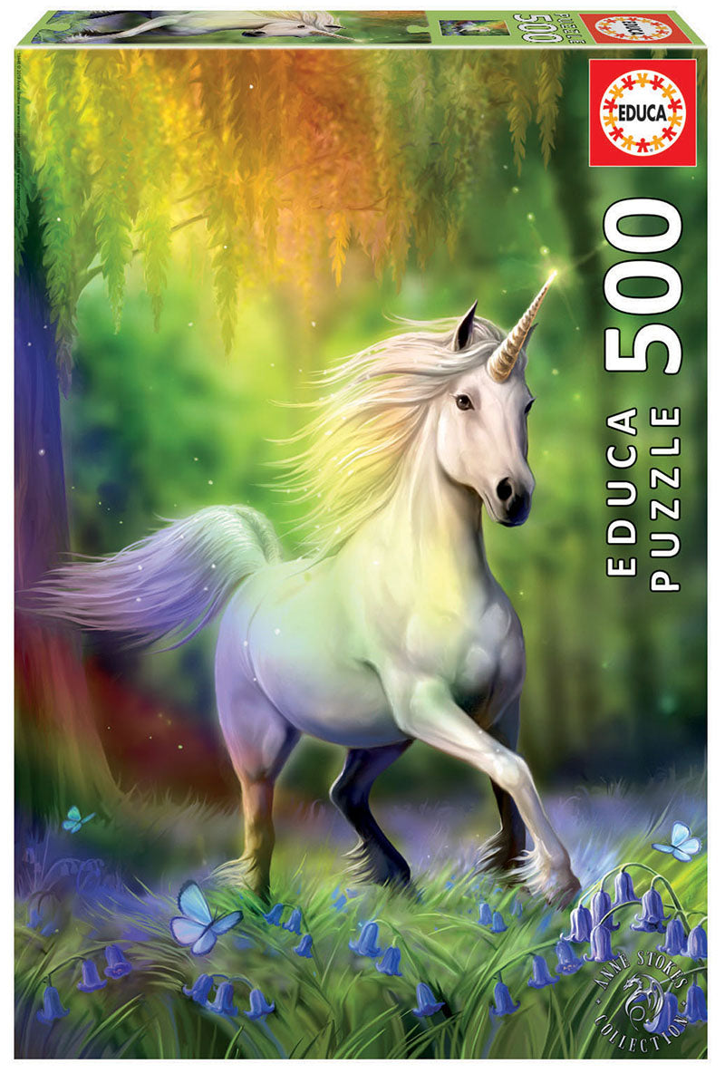 Educa 500 Piece Puzzle- Unicorn Chasing the Rainbow