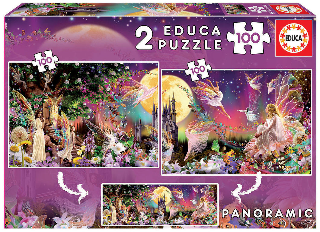 Educa 2×100 Piece Puzzle-  Fairy Triptych Puzzle