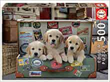Educa 500 Piece Puzzle- Puppies In The Luggage