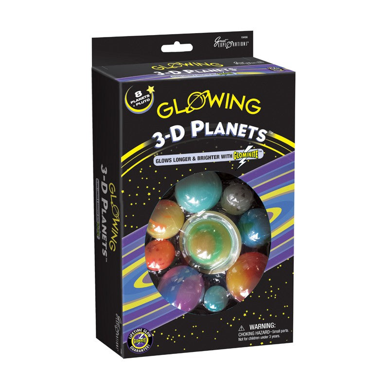 Glowing 3-D Planets