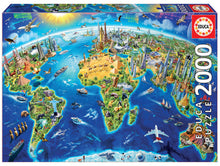 Load image into Gallery viewer, Educa 2000 Piece Puzzle-  World Landmarks Globe
