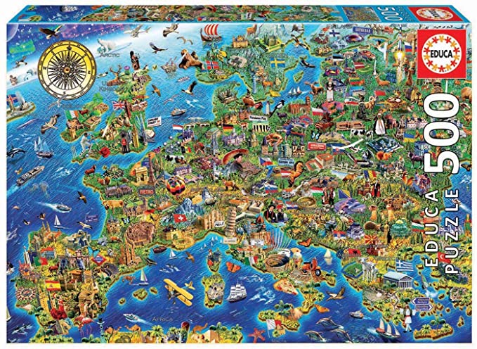 Educa 500 Piece Puzzle-  Crazy European Map