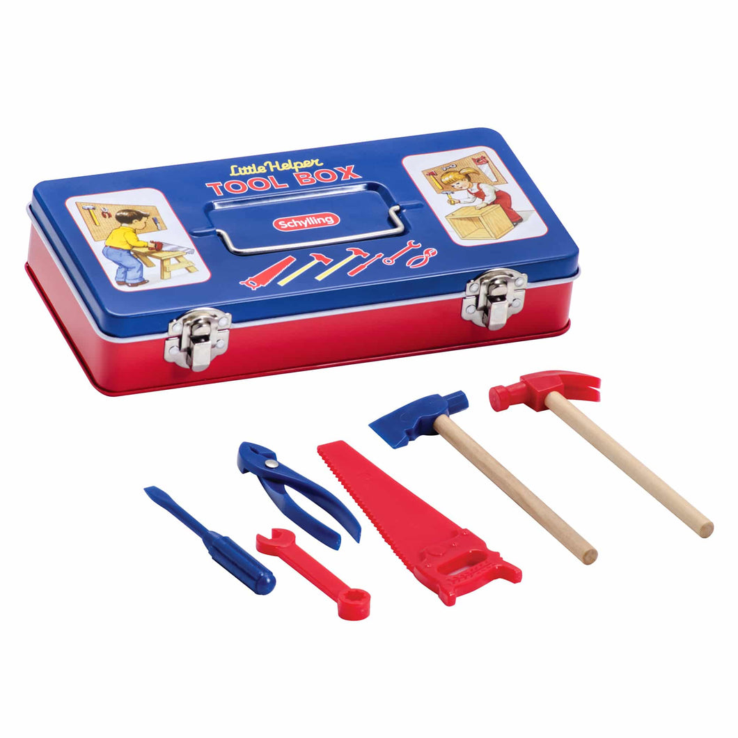 Schylling Little Helper Tin Tool Box with Tools